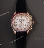 PPM Factory Patek Philippe Aquanaut Luce Dandong 4130 Movement Rainbow Diamond Bezel Black Band Watch 39.9mm 
